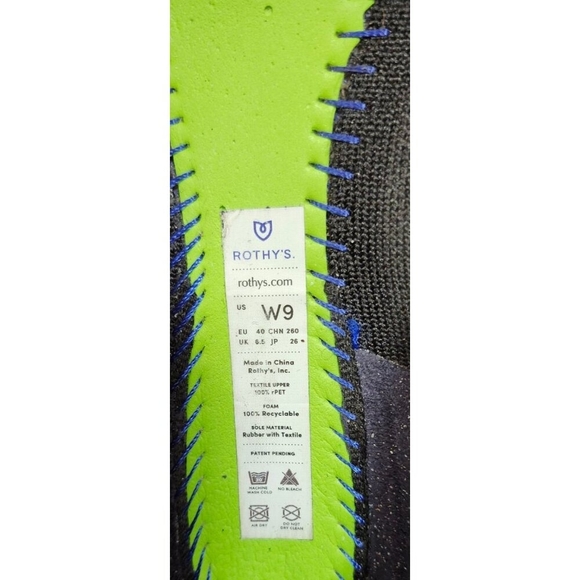 Rothy’s “THE POINT” Black Knitted Pointed Toe Slip On Flats Women’s Size 9 W - Picture 10 of 14